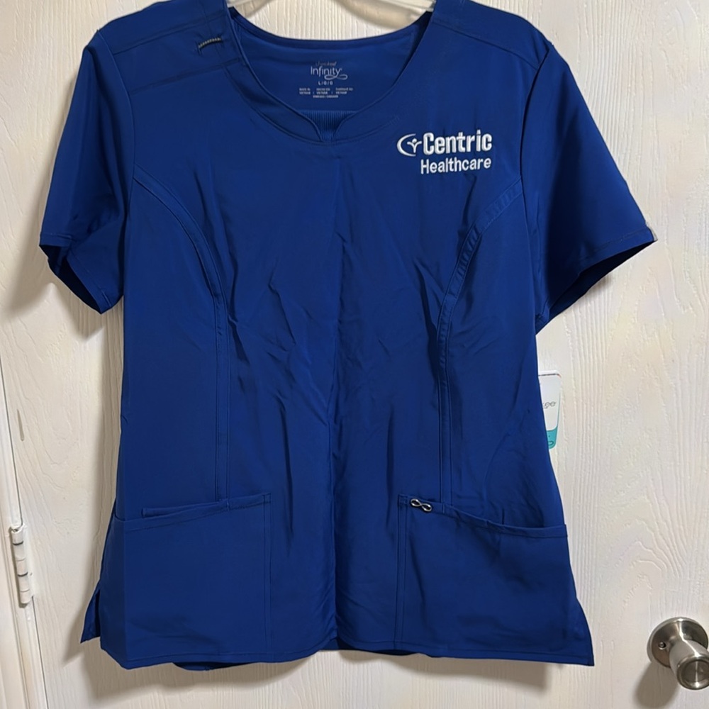Cherokee Infinity Women’s Scrub Tops Large Bundle Of 3 Centric Healthcare Blue - Picture 6 of 13